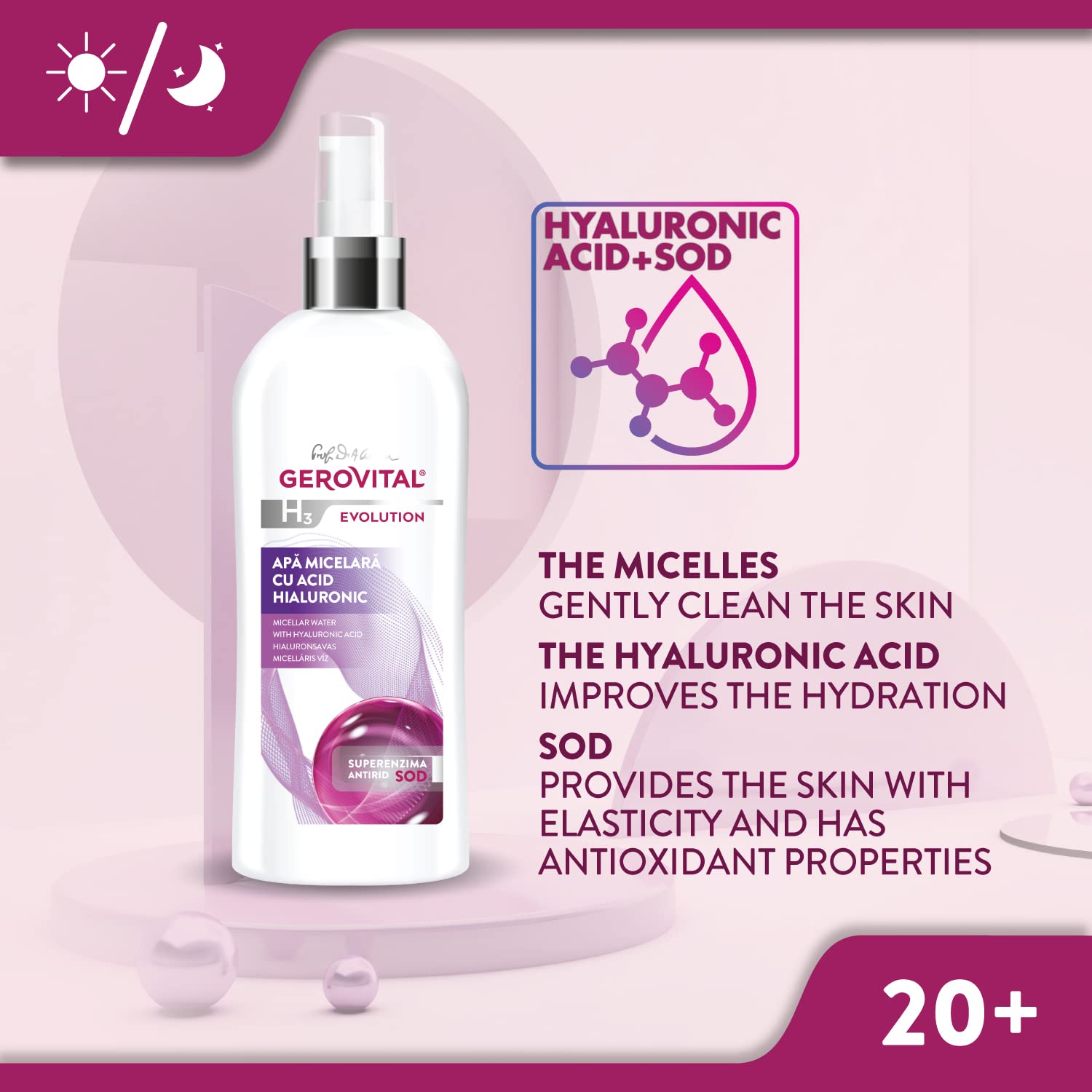 GEROVITAL H3 EVOLUTION Micellar Water with Hyaluronic Acid 1