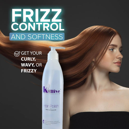 KALIVE Hair Polish with Coconut Oil for hair care, nourishing and smoothing for frizzy, dry, and damaged hair - 12 , anti-frizz hair product