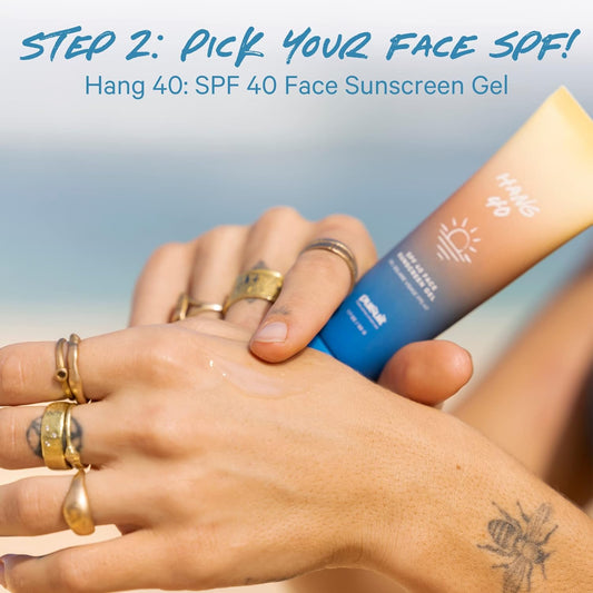 Pursuit Hang 40 SPF 40 Clear Sunscreen Gel For Face, Daily Facial Sunscreen SPF Hydrating Sun Protection, Lightweight Skin Moisturizer with Clean SPF Actives, Plant Derived Silicones, Vegan, 1.7