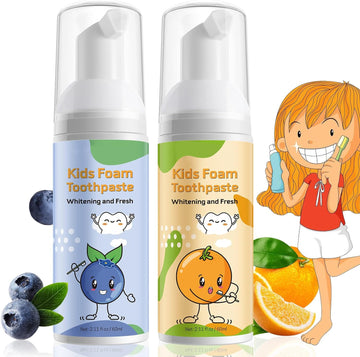 Foam Toothpaste Kids, Toddler Toothpaste with Low uoride, Foaming Toothpaste Kids and Mouthwash for Dental Care for Children 3+