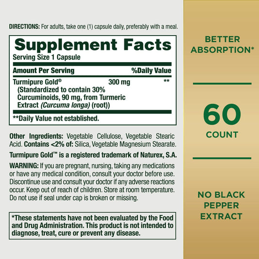 Nature?s Bounty Advanced Turmeric Curcumin provides 750% better absorp