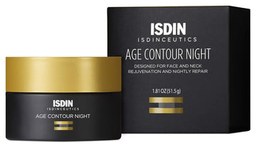 ISDIN Age Contour Night Face and Neck Cream with Melatonin and Peptides, 1.8