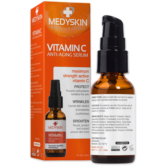 Medyskin Anti-Aging Vitamin C Serum, 30/1 , Antiaging, Treats Fine Lines and Wrinkles, Brightens Skin Tone