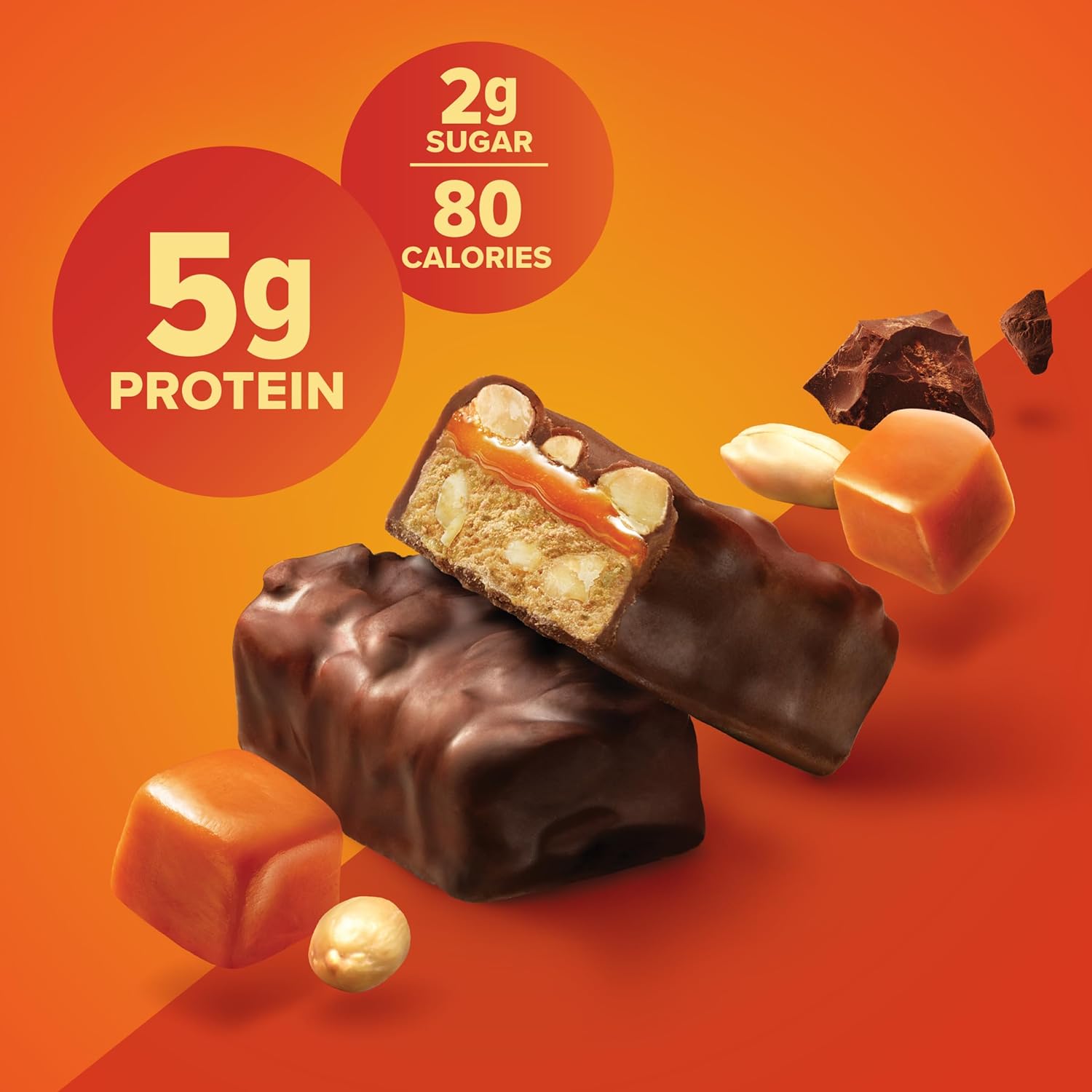 Pure Protein Candy Bar Bites, Chocolate Peanut Caramel, 5g Protein, Gl