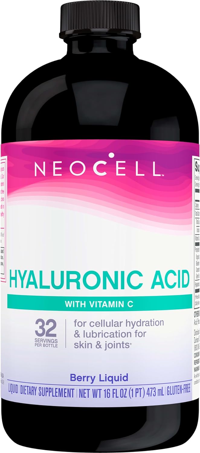 Neocell Hyaluronic Acid Berry Liquid With Vitamin C; For Cellular Hydr