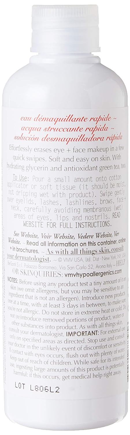 VMV Hypoallergenics Oil-free Quick & Complete Makeup Remover, 5