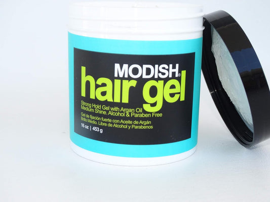 MODISH Hair Gel, Strong Hold with Argan Oil, Alcohol FREE, (Set of 2) 16.