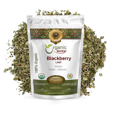 Organic Way Dried Blackberry Leaf Whole (Rubus fruticosus) | Herbal Tea - European Wild-Harvest | Organic & Kosher Certified | Raw, Vegan, Non GMO & Gluten Free | USDA Certified | Origin - Albania