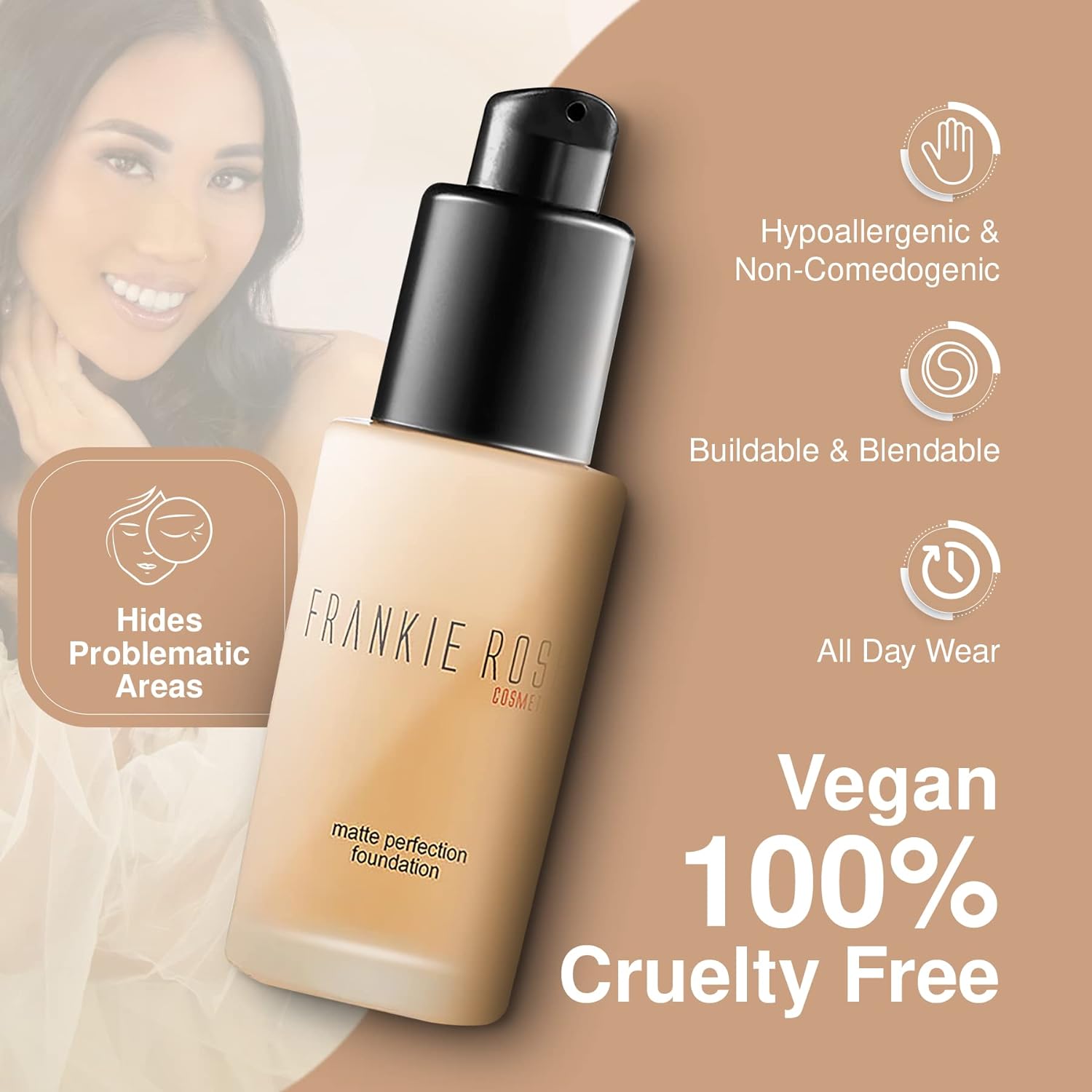 Frankie Rose Cosmetics Matte Perfection Foundation Makeup – 
