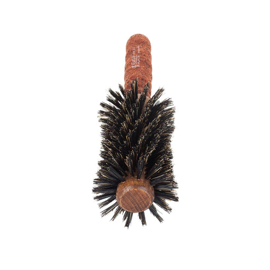 Ibiza Hair Professional Boar Hair Concave Barrel Brush (RLX Series) with Reinforced Swirled Bristles & Cork Handle, Contours to the Head Shape to Create Shiny Hair, For All Hair Types, Heat Resistant