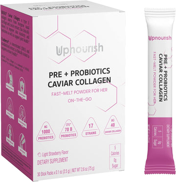 UpNourish Prebiotics, Probiotics and Caviar Collagen for Women's Diges3.84 Ounces