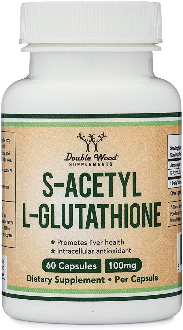 S-Acetyl L-Glutathione Capsules - 100mg, Manufactured and Tested in Th