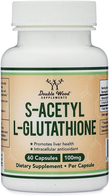 S-Acetyl L-Glutathione Capsules - 100mg, Manufactured and Tested in Th