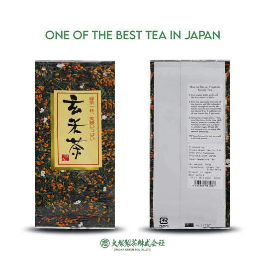 Otsuka Green Tea Co - Premium Roasted Brown Rice Genmaicha Green Tea 100g - No Bitterness, Only Pure Delight. (Premium Roasted Brown Rice Genmaicha)