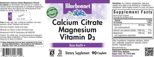 Bluebonnet Nutrition Calcium Citrate Magnesium Plus Vitamin D3 Caplets