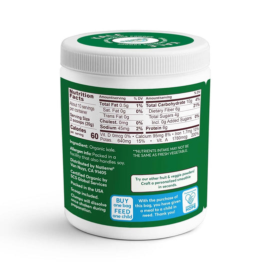 NATIERRA Kale Organic Smoothie Powder | USDA Organic, Vegan & Non-GMO