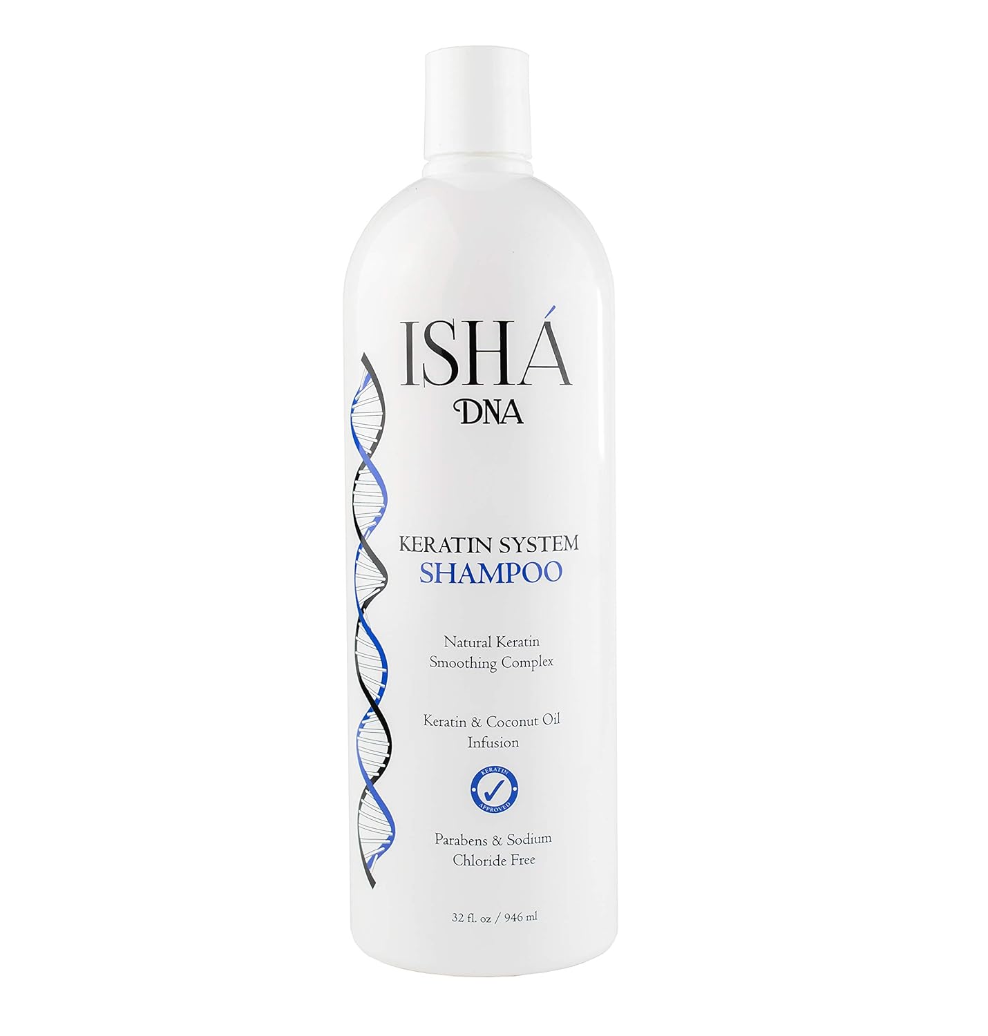 ISHA DNA Keratin Treatment System Shampoo - Sulfate and Parabens Free - Perfect for Keratin Treated Hair- Keratin and Coconut Oil Infused Shampoo - For all Types of Hair. (32  .)