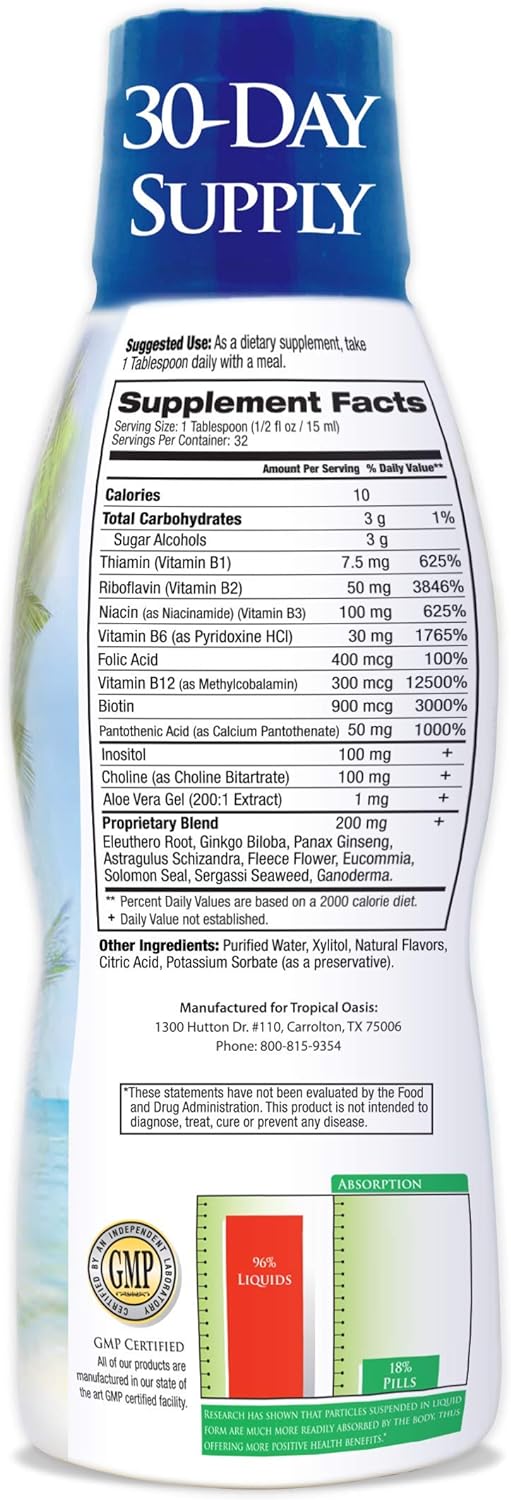 Premium Liquid B Complex Vitamin- Fast Absorbing Liquid B-Complex Supp
