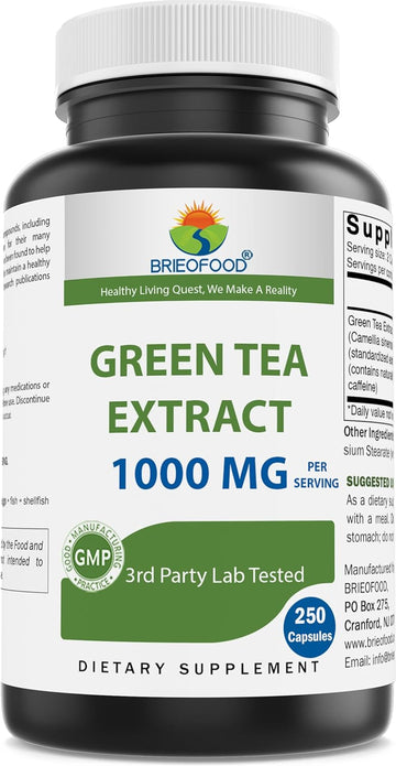 Brieofood Green Tea Extract 1000 mg per Serving (Min 50% Polyphenols)