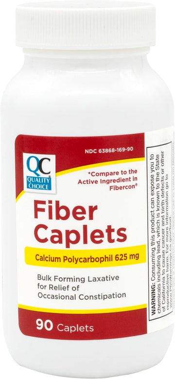 Quality Choice Fiber Therapy Caplets, Safe and Comfortable Constipatio3.84 Ounces