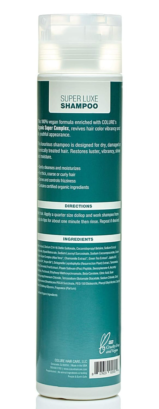 COLURE Super Luxe Shampoo Repairs Dry, Damaged Color-Treated Hair Instantly. A Vegan, Sulfate-Free Shampoo