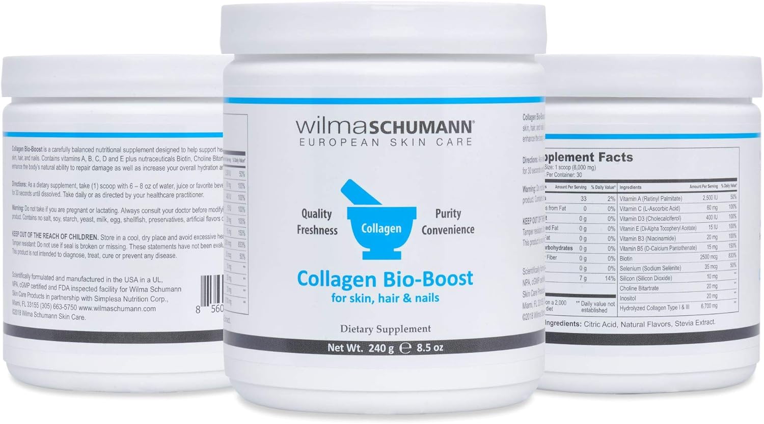 WILMA SCHUMANN Collagen Bio-Boost Powder – A Nutritional Supplement fo