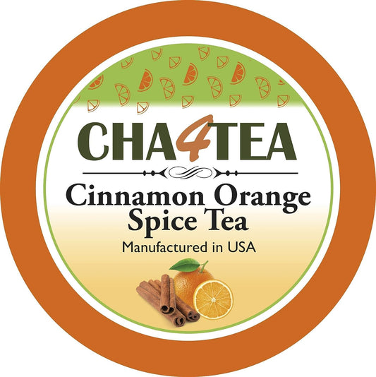 Cha4Tea 36-Count Cinnamon Orange Spice Herbal Black Tea Pods for Keurig K-Cup Brewers