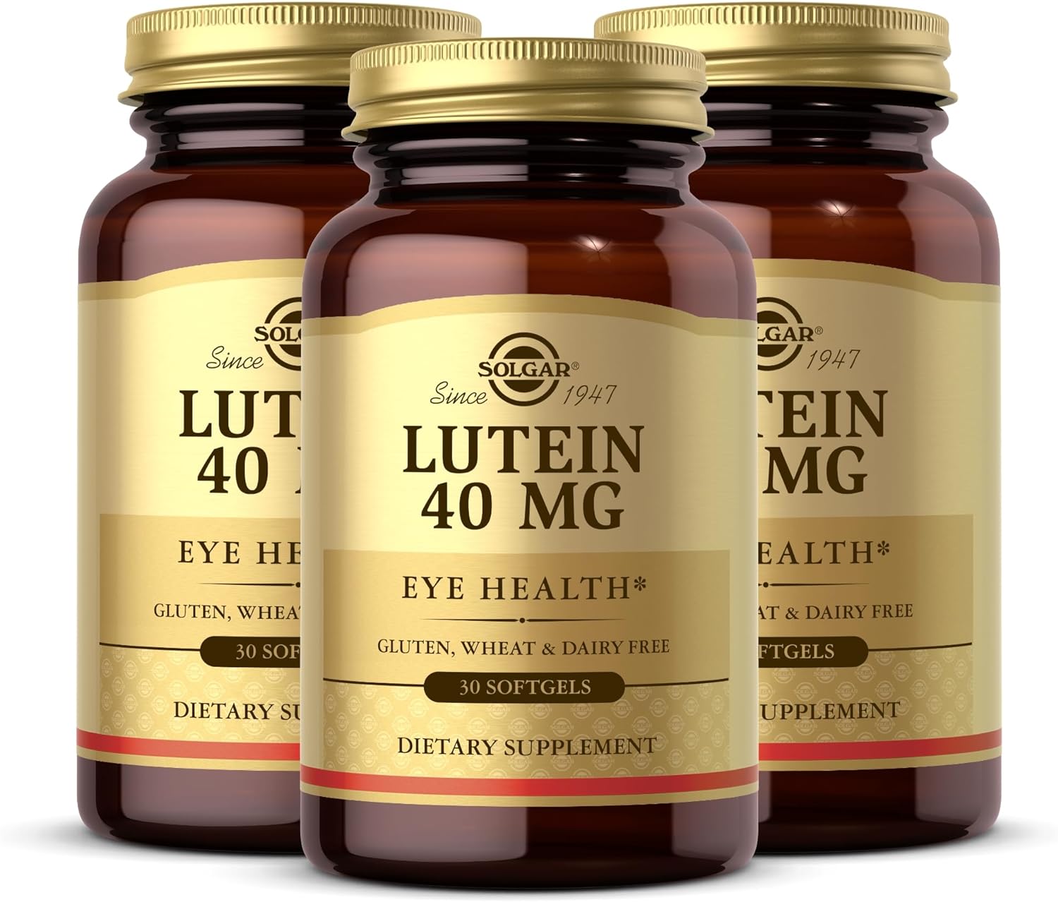 Solgar Lutein 40 Mg - 30 Softgels, Pack Of 3 - Supports Eye