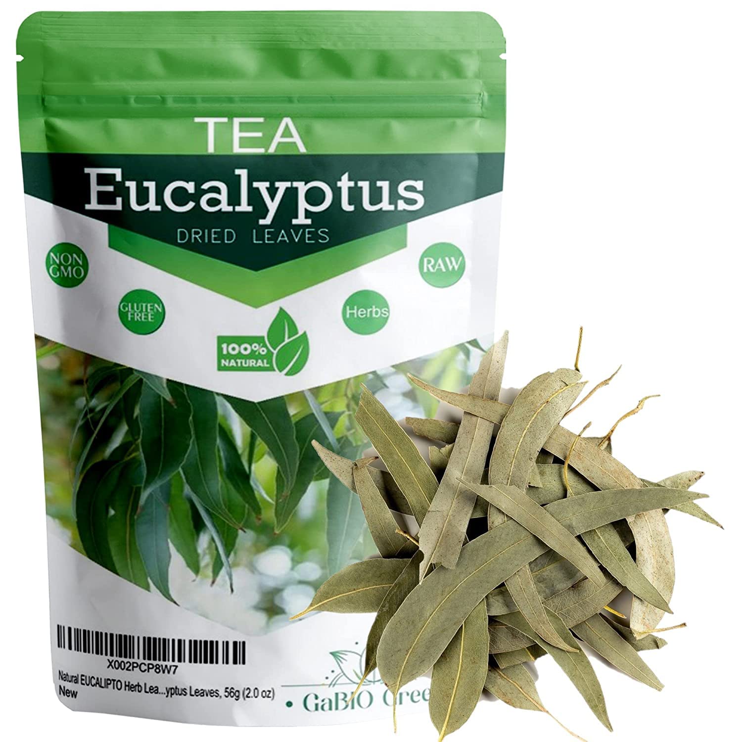 Eucalyptus Whole Leaves, Hojas enteras de eucalipto, Herbal Loose Tea, whole leaf eucalipto tea, Non-irradiated, Resealable Bag