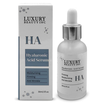 Luxury Beauty Inc Hyaluronic Acid Anti-Aging Face Serum Moisturizer - Firming, Tightening, Anti-Wrinkle Skin Care for Dark Spot Correcting, Age Spots Repairing and Deep Hydration