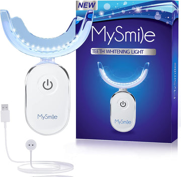 MySmile Teeth Whitening Light, 10 Min Fast Teeth Whitener, 28X LED Accelerator Light for Teeth Whitening Kit Connect with USB for Home Use Helps to Remove Stains from Coffee(Only 1Pcs Light)