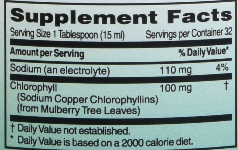 WORLD ORGANIC Liquid Chlorophyll 100mg Mullberry, 0.02 Pound