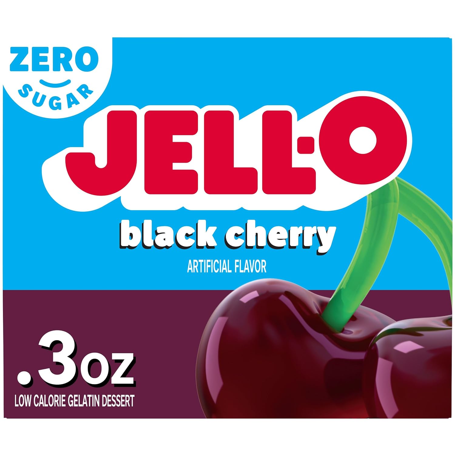 Jello Sugar Free Black Cherry Gelatin 0.3oz Box