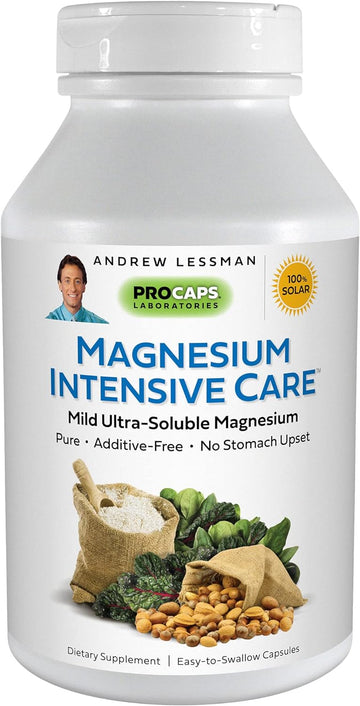 Andrew Lessman Magnesium Intensive Care200mg Mild Ultra-Soluble Magnesium, Supports Nerves, Muscles, Brain and Heart, No Additives, Gentle to Even The Most Sensitive Stomachs