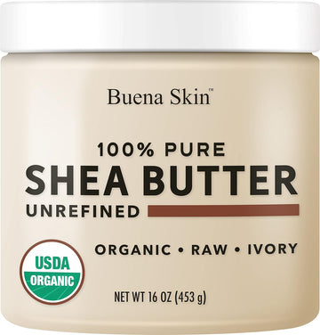 PURE Shea Butter - Raw African Organic Grade A Ivory Unrefined, Cold-Pressed - Great To Use Alone or DIY Body Butters, Lotions, Soaps, Eczema & Stretch Mark Products, From Ghana - By Buena Skin 8