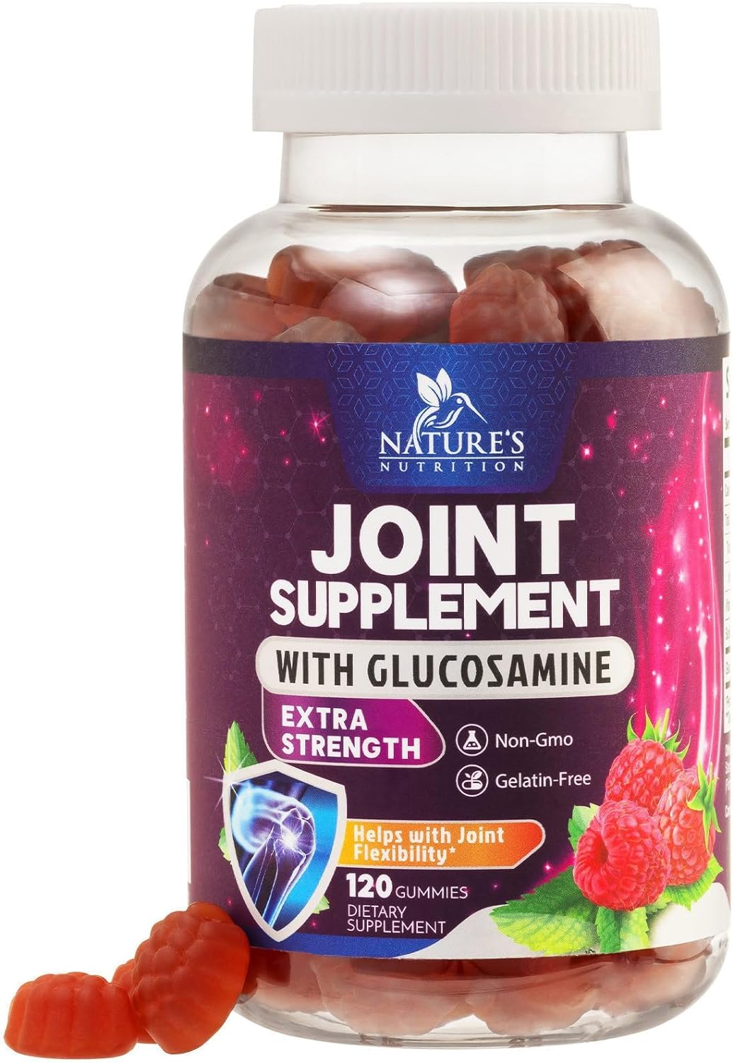 Joint Support Gummies Glucosamine Plus Vitamin E - Nature'S Joint Support Supplement For Occasional Discomfort For Back, Knees & Hands - Cartilage & Joint Health & Flexibility Support - 120 Gummies