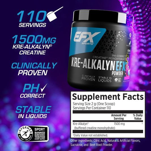 EFX Sports Kre-Alkalyn EFX Powder | pH Correct Creatine Monohydrate Po