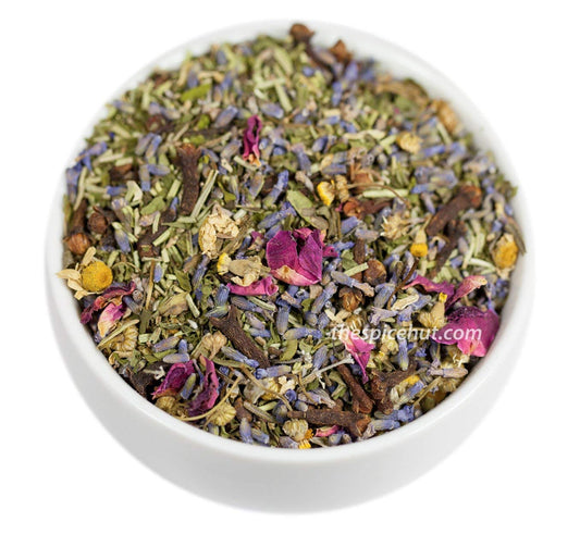 Spirit Tea, Organic Loose Leaf Herbal - Chamomile, Lavendar, Rose, Cloves - Caffeine-Free | bulk, 80-100 cups | The Spice Hut, First Sip of Tea