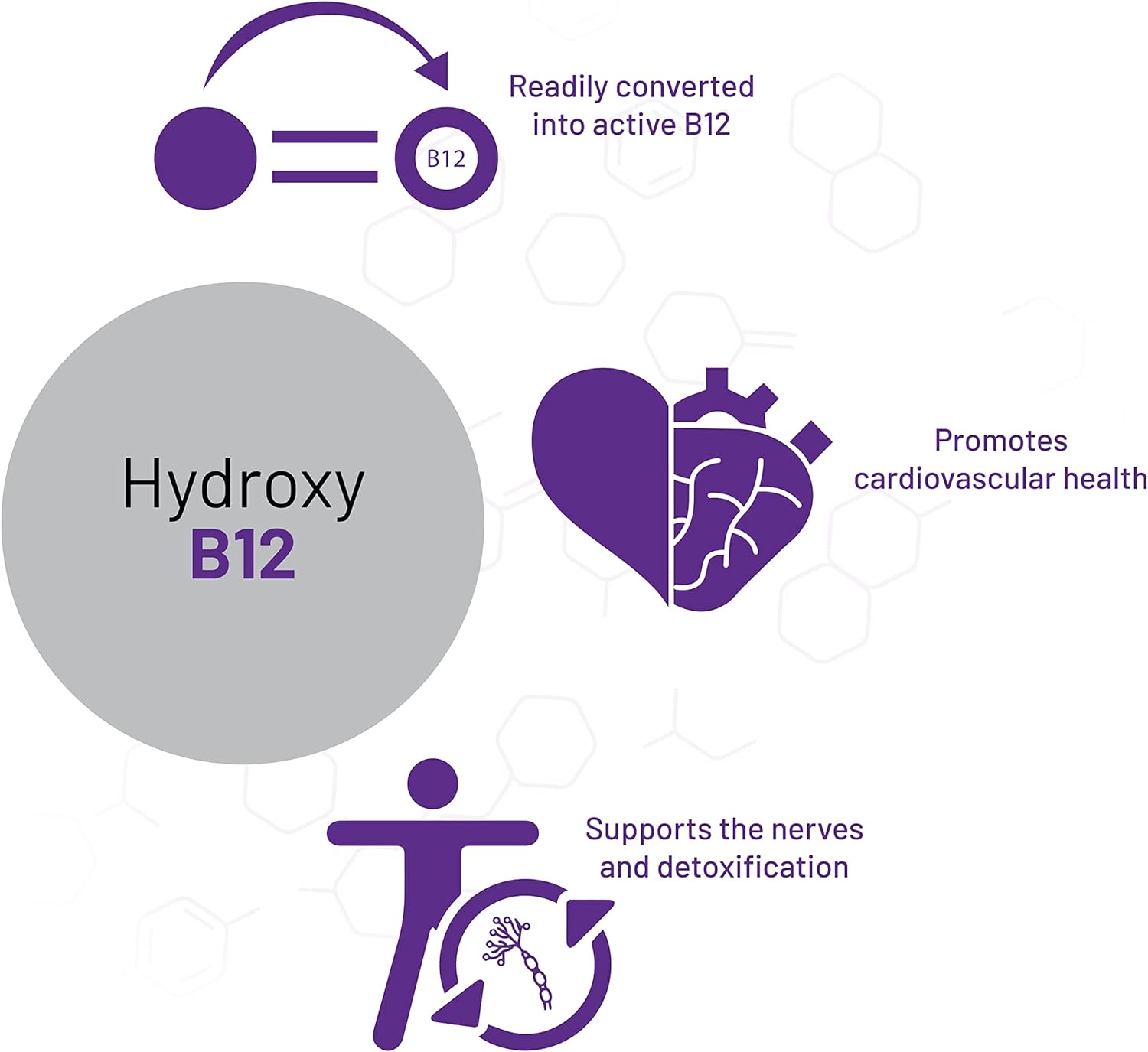 AOR, Hydroxy B12, Supports Cardiovascular Health, Nerve Function and D