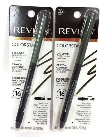 (2 PACK) Revlon Colorstay Eye Liner, #206 Jade, 0.01