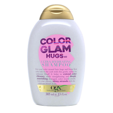 OGX ColorGlam Ultra Hydrating Shampoo for Color-Treated Hair, Gentle Sulfate-Free Surfactants to Help Protect Hair Color, Semi-Sweet Scent, 13