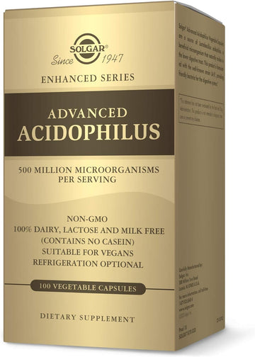 Solgar Advanced Acidophilus, 100 Vegetable Capsules - Supports Healthy3.67 Ounces