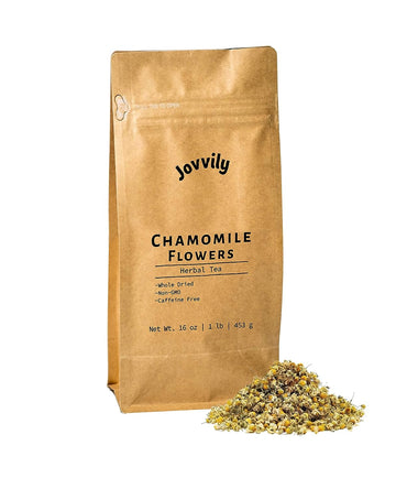 Jovvily Chamomile Flowers  - Dried Whole Flowers - Herbal Tea - Floral Flavor