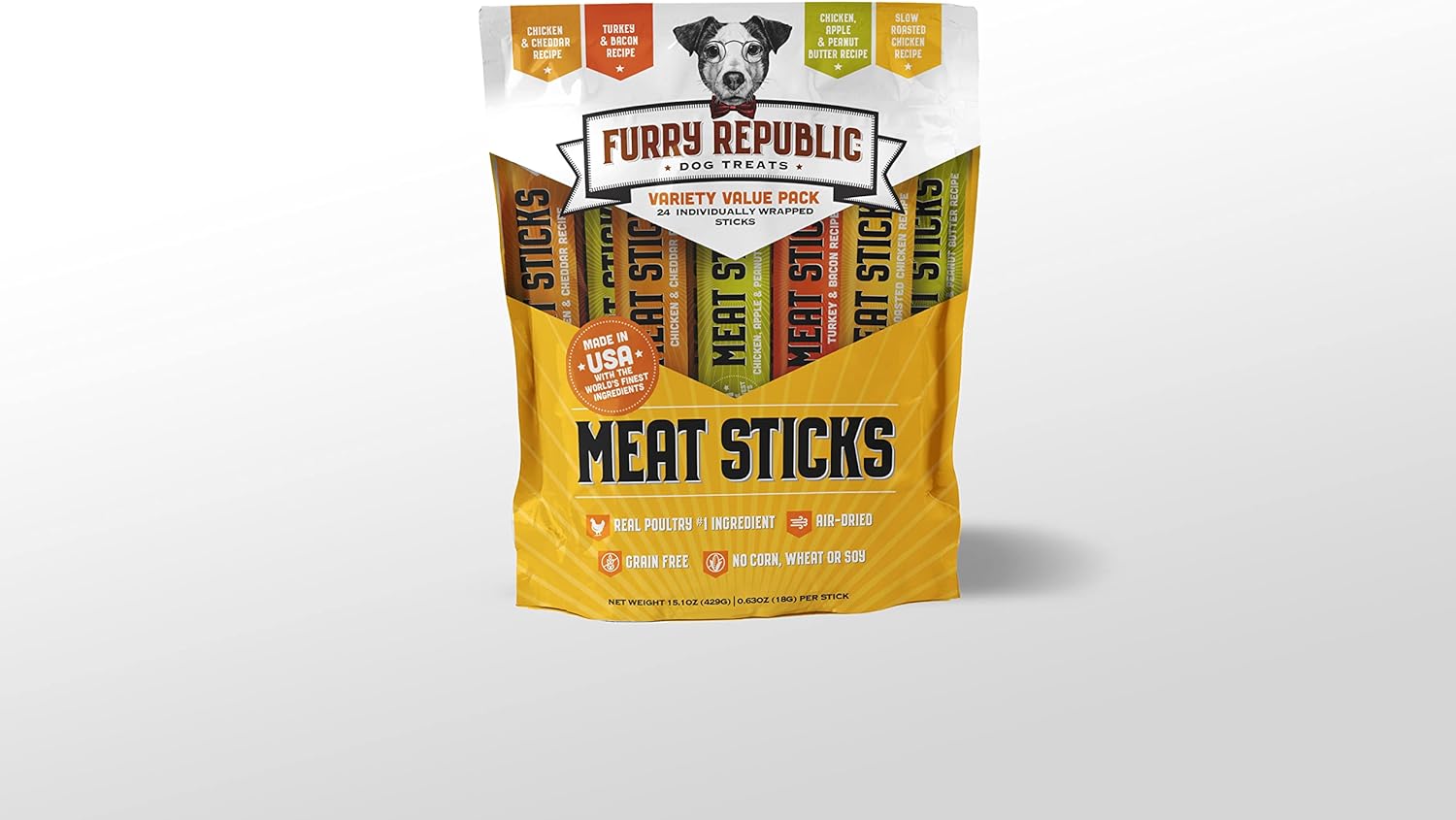 Furry Republic Meat Sticks 24 Count Variety Pack