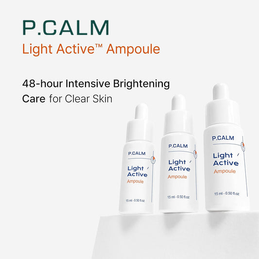 PCALM Light Active Facial Skin Serum Ampoule - Blemish Dark Spot Sagging Hyperpigmentation Sebum Care Exfoliating Dead Skin Regeneration Even Skin Tone 0.5  Dry Sensitive Oily Niacinamide Korean