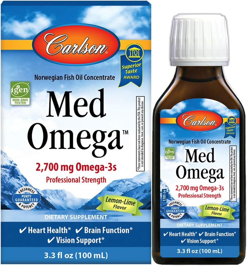 Carlson Med Omega, Lemon-Lime, 2,700 mg Omega-3s, 100 mL