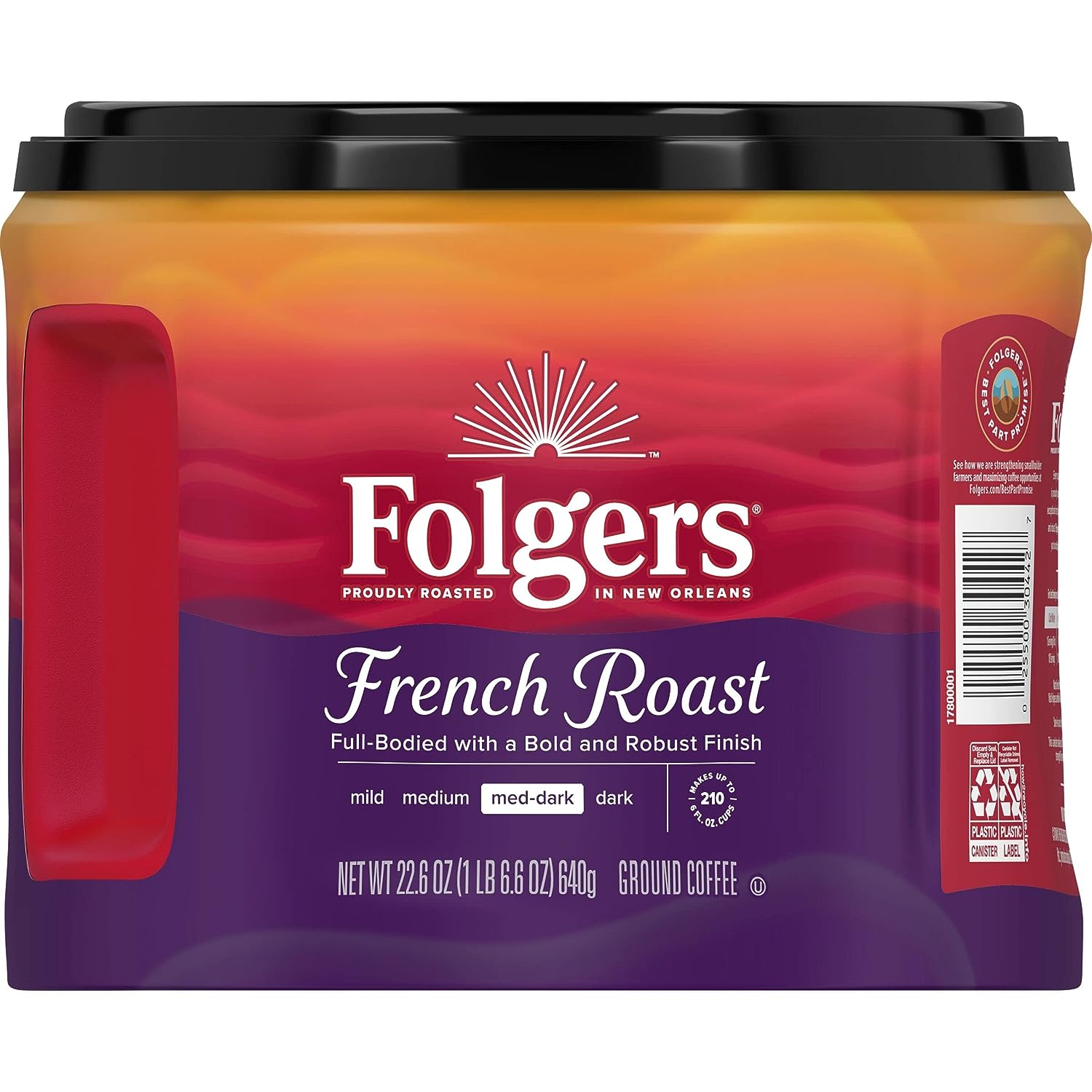 Folgers French Roast Medium-Dark Roast Ground Coffee Canister