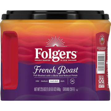 Folgers French Roast Medium-Dark Roast Ground Coffee Canister