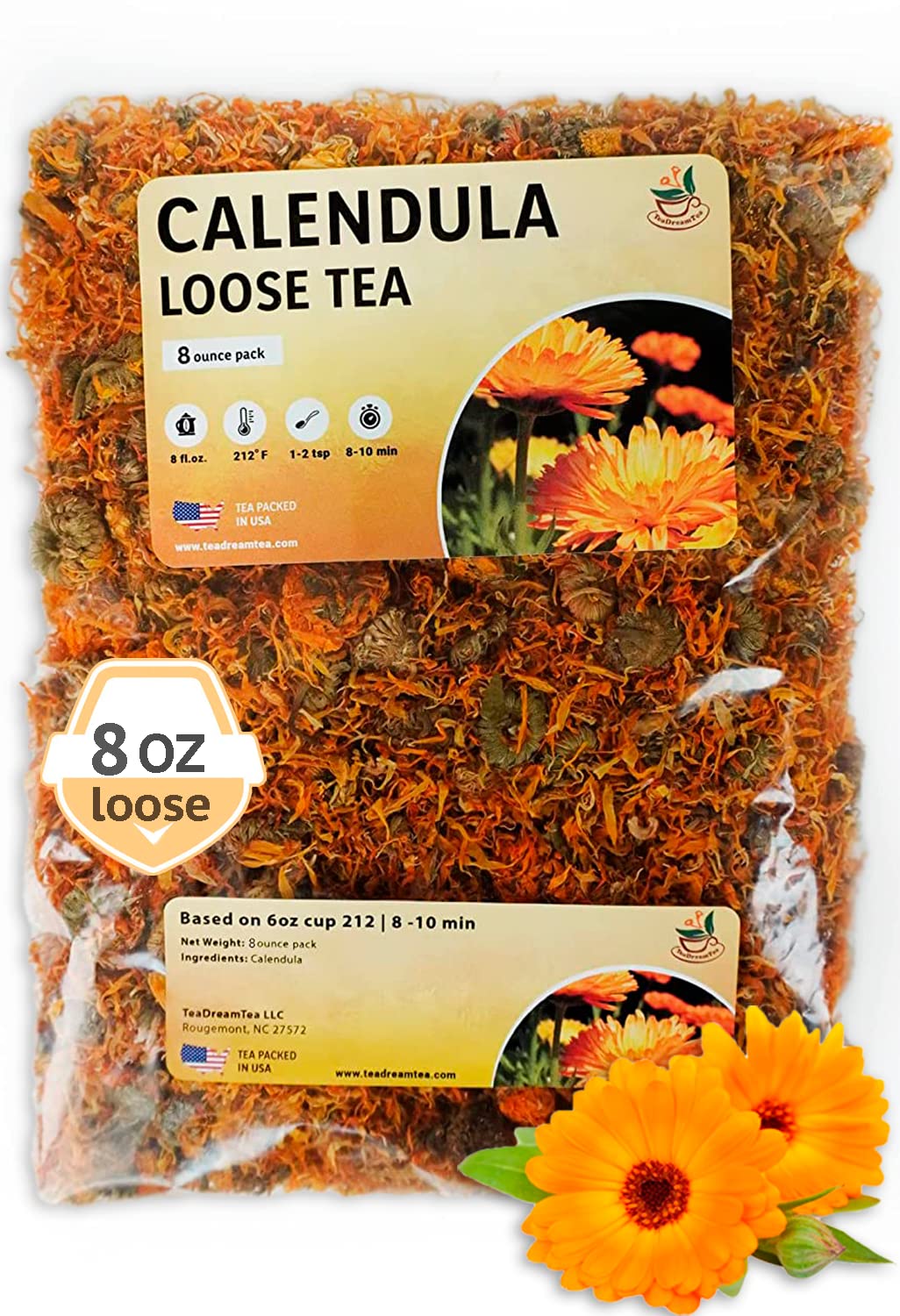 Calendula Tea Marigold Dried Flowers – Calendula Flower - Marigold Tea – Calendula Tea Bulk - Calendula Flowers Tea - Caffeine Free - Whole Flowers - Marigold Flower Tea - Marigold Herbs