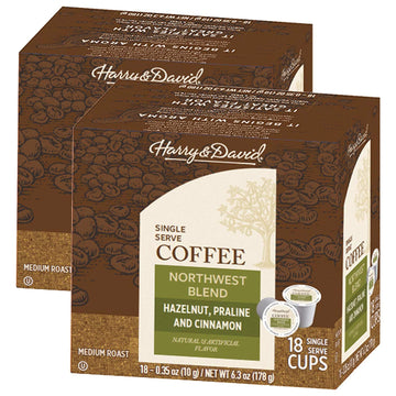Harry & David Northwest Blend Single-Serve Coffee Cups 18 count (Two-Pack)
